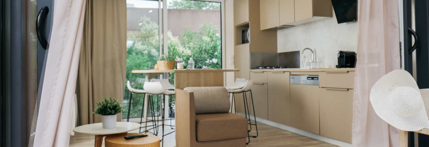 Nouveau mobil-home Grand Luxe dans un camping 4 &eacute;toiles &agrave; Argel&egrave;s-sur-mer